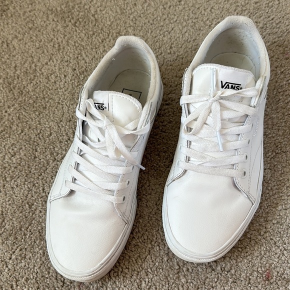 Women’s white leather Vans sneakers - Picture 3 of 5